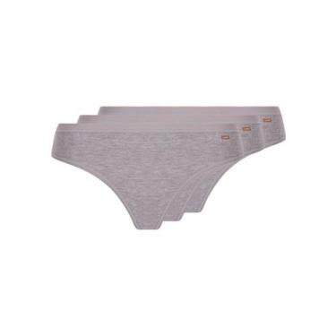 Imagem de Kit com 3 Calcinhas Biquíni Loba 40353-001 Plus Size - LUPO, Cinza, XX