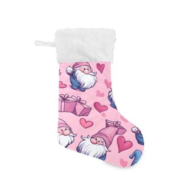 Imagem de Blueangle 1 pacote de meias de Natal com coração de 17,7 polegadas para decorações de festas de fim de ano, suportes de presente e meias (98)