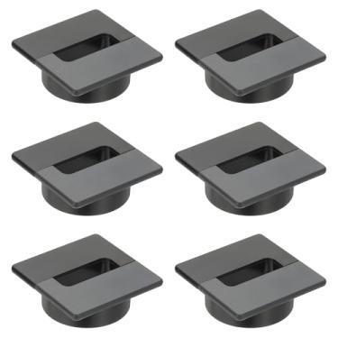 Imagem de PATIKIL Ilhós de mesa de 7 cm, 6 peças para gerenciamento de fios, organizador de cabos para escritório, casa, mesa, bancada, preto, cinza