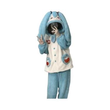 Imagem de Conjunto De Pijamas De Inverno Feminino 2 Peças Em Fleece Coral Aconch