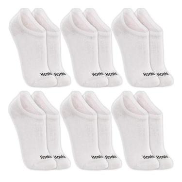 Imagem de Kit 6 Pares de Meias cano Invisível  - Hoahi, 33/38, Todas brancas