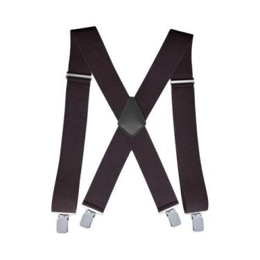 Imagem de Suspensórios Masculinos Ajustáveis Em X Com Clipe, Resistentes E Sólid