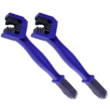 Imagem de Kit 2 Escovas para Limpeza de Corrente de Moto e Bicicleta Remove Graxa Óleo e Sujeira Nylon Reforçado