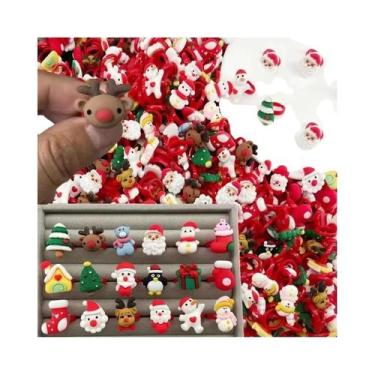 Imagem de Brindes De Natal Para Crianças, Anéis Fofos De Papai Noel, Rena E Bone