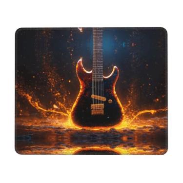 Imagem de Mouse pad de impressão de guitarra elétrica, superfície macia e base de borracha, mousepads de tecido macio - uma peça
