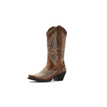 Imagem de ARIAT Bota feminina redonda Collins D Toe Western, Trigo defumado, 8.5 X-Narrow