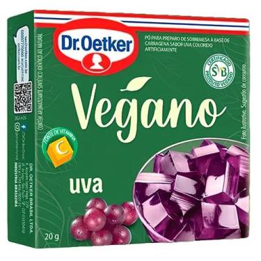 Imagem de Kit c/ 12 Gelatina Vegana Uva Oetker 20g