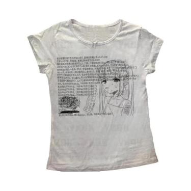 Imagem de Camiseta Feminina Vintage Harajuku Com Estampa De Anime, Manga Longa, 