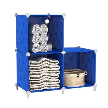 Imagem de UNKU Estante aberta, organizador de armazenamento de 3 cubos, prateleira de exibição de 30 cm para CDs de livros, estante de livros DIY, prateleira de armazenamento ajustável para escritório em casa