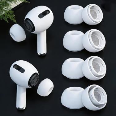 Imagem de Pontas auriculares de substituição para AirPods Pro 3 fones de ouvido de silicone, 4 pares de pontas macias de redução de ruído com caixa de armazenamento PP P M G
