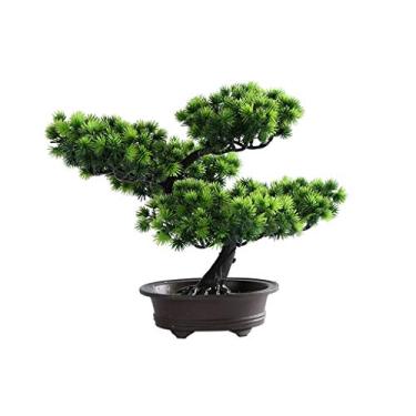 Imagem de Árvore de bonsai artificial simulação árvore verde planta vaso simulação árvore jardim exterior escritório casa decoração árvore simulação planta artificial bonsai simulação árvores bonsai
