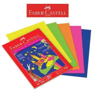 Imagem de Bloco Criativo A4 80gr 50 Folhas Max Neon Faber Castell