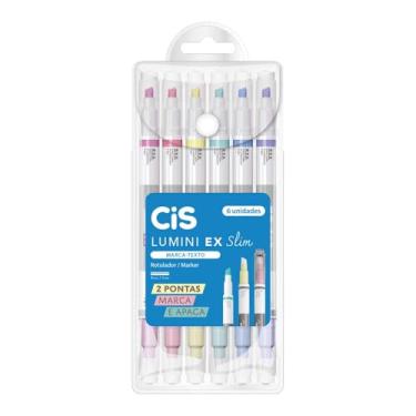 Imagem de CiS Lumini Ex Slim Caneta Marca Texto - 6 Cores - Estojo