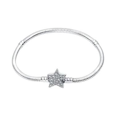 Imagem de Pulseira Feminina De Prata Esterlina 925 Com Pingente De Borboleta Do 