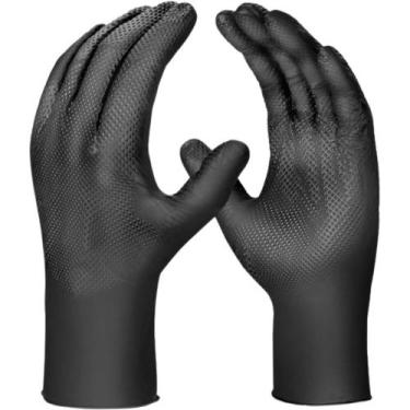 Imagem de Luva Nitrílica Ambidestra sem Talco, Tamanho G, Preta, Sensiflex Grip 