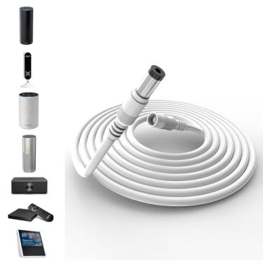 Imagem de Tonton Cabo de extensão de plugue cilíndrico de 5 m - compatível com painel solar Ring e super painel solar para câmeras, bateria Stick Up Cam/Solar 2ª e 3ª geração, bateria Spotlight Cam, Echo White