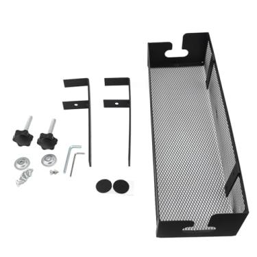 Imagem de Bandeja de gerenciamento de cabos sob a mesa Aço carbono premium Cesta de armazenamento organizador de cabos com braçadeira para escritório doméstico preto 40x12,7x20,5cm