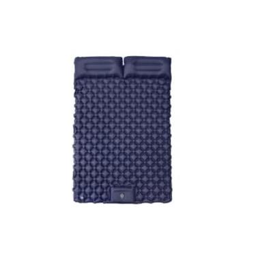 Imagem de ColchãO Colchão Inflável De Acampamento Ao Livre Dormir Para Acampamento Com Travesseiro Almofada(Azul 190 * 120 * 5 Cm)