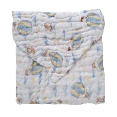 Imagem de Toalha Fralda Soft Capuz Banho Infantil Criança Menino Menina Enxoval 100% Algodão Premium (Urso com Balão)