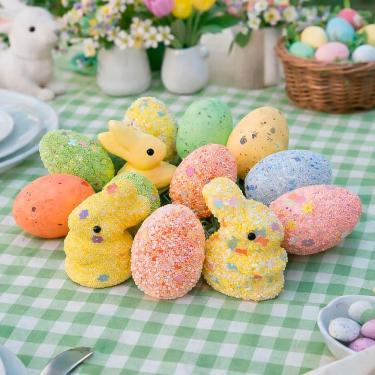 Imagem de Enfeite Decorativo Páscoa Coelho Coelhinhos Ovos Kit 36pçs