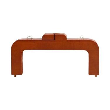 Imagem de Bolsa Transversal Artesanal Com Alça De Madeira Em Formato U, Acessóri