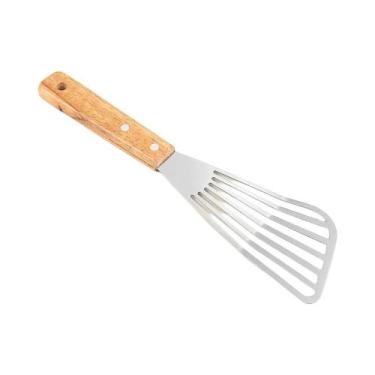 Imagem de Espátula De Aço Inoxidável Para Fritar Peixes Com Cabo De Madeira, Ute
