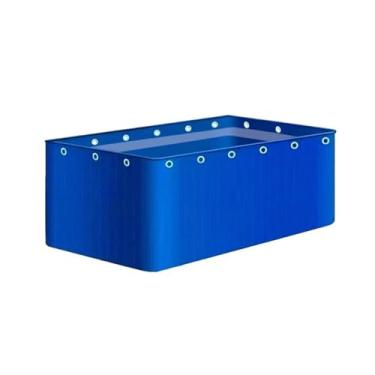 Imagem de Piscina de aquário de lona de PVC, tanque de retenção temporária de lona de 0,5 mm com válvula de drenagem para peixes Koi, tartarugas e peixes de água salgada - piscina de armazenamento de água 1,5 x