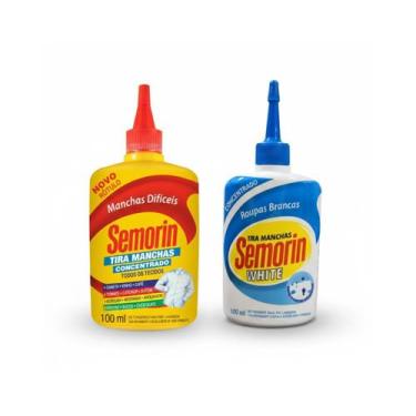 Imagem de KIT PROMO TIRA MANCHAS TRAD100 ml +TIRA MANCHAS WHITE100 ml - Semorin
