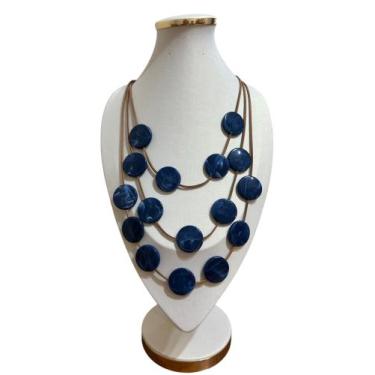 Imagem de Colar feminino resina pedras tendencia maxi luxo atemporal - MLBpel, V