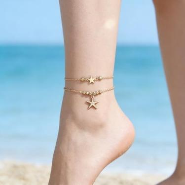 Imagem de Tornozeleira feminina versátil, um design elegante que evoca uma vibração sofisticada e relaxada, complementando um senso selecionado de estilo pessoal casual