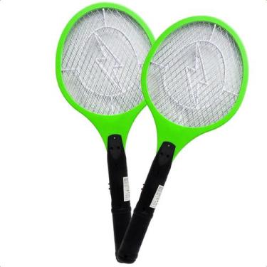 Imagem de Raquete Elétrica Mata Mosquito e Insetos Recarregável Bivolt Portátil 
