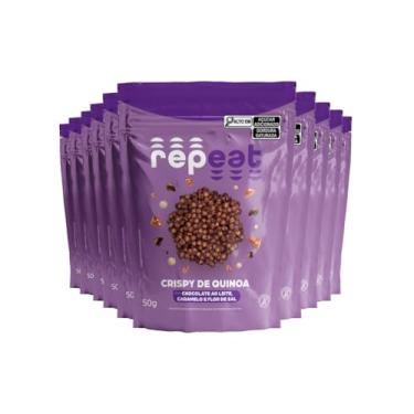 Imagem de Repeat Foods, Kit 24 Crispy Chocolate Quinoa Caramelo Flor Sal Repeat 50G