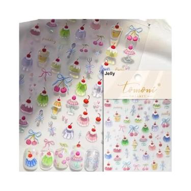 Imagem de Adesivos De Unha 5D Retrô Preto E Branco Com Laço De Renda E Urso Fofo