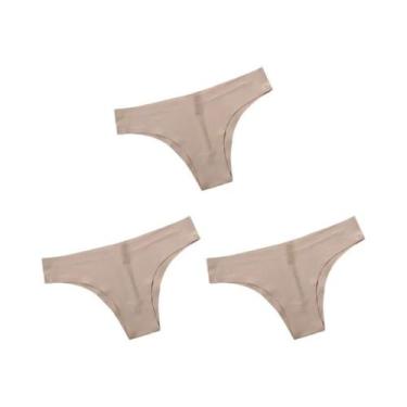 Imagem de Calcinhas Biquíni Brasileiras Femininas 3 Peças Em Seda Gelada Sem Cos