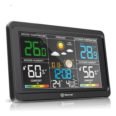 Imagem de Estação Meteorológica Digital Geevon Termômetro Relógio Desp