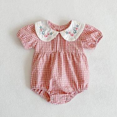 Imagem de Vestido De Verão Para Bebês Meninas Em Algodão Com Manga Curta E Borda