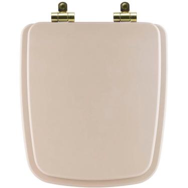 Imagem de Assento Sanitário Poliéster Soft Close Boss Beige (bege Fosco) Para Vaso Incepa Com Ferragem Dourada