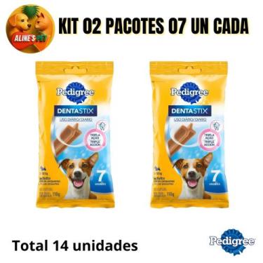 Imagem de Petisco cão dentastix raças pequenas 110g 7 unid kit 2 pacotes - Pedig