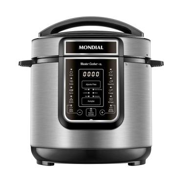Imagem de Panela de Pressão Elétrica Digital Mondial Master Cooker PE-60-6L-I Preta/Inox - 220V