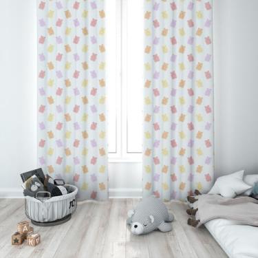 Imagem de Cortina Tecido Oxford Quarto Infantil Ursinhos Gummy CI13 - 140x220cm 