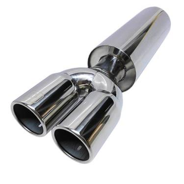 Imagem de Abafador Esportivo Inox corpo 130mm saída dupla de 170mm - DSTAL