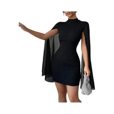 Imagem de Vestido Feminino De Chiffon Com Gola Redonda E Pérolas Estilo Europeu 