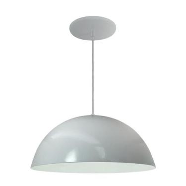 Imagem de Luminária Pendente Meia Lua 40cm Interior Branco Brilho Fiação 110/220