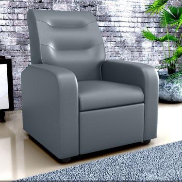 Imagem de Poltrona Reclinável Pireu Couro Sintético Diferencial De Conforto Chumbo Casah