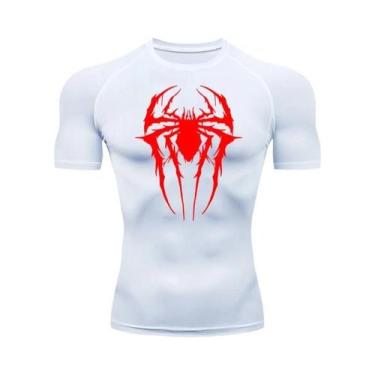 Imagem de Camiseta De Compressão Masculina Com Estampa De Aranha De Secagem Rápi