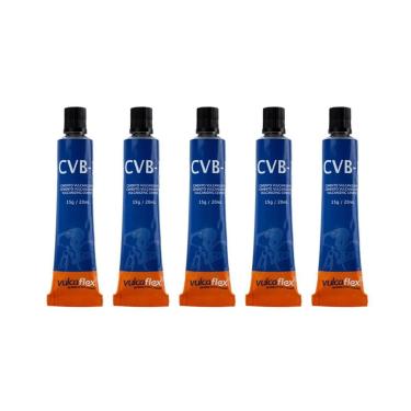 Imagem de Kit 5 Cola p/ remendo reparo câmara de ar bicicleta moto 15g-Unissex