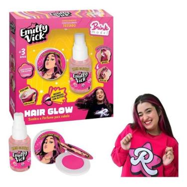 Imagem de Kit De Cabelo Infantil Hair Glow Emilly Vick Dos Rosa - Brink Model