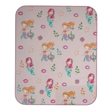 Imagem de Cobertor infantil sereia - 90 x 1,10 - rosa - jolitex