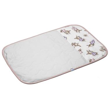 Imagem de Trocador de Fraldas Meg Impermeável Estampado Malha 100% Algodão Dobrável Prático para Transporte Rosa Tecebem