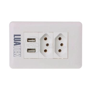 Imagem de Tomada de Parede com Usb Modelo Luxo Dupla 10a 2 Portas 5v Bivolt Branco Smart Bracelet